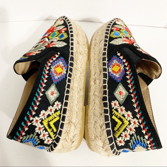 Johnny Was Boho Floral Embroidered Catopsia Jute Trimmed Slip On Espadrille Shoe - Picture 5 of 12